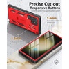 FNTCASE for Samsung Galaxy S23-Ultra Case: Military Grade Drop Proof Protection Mobile Cover with Kickstand | Matte Textured Rugged Shockproof TPU | Protective Sturdy Phone Case – Black 6.8 inch(Red)