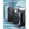FNTCASE for iPhone 11 Phone Case: for iPhone XR Case [Built-in Screen Protector & Kickstand] [Military Grade Drop Protection] Heavy Duty Full Protective Shockproof TPU Rugged Phone Cover – Black(T-Black)