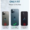 FNTCASE for iPhone 12 Pro Max Case: [Built-in Screen Protector & Kickstand] [Military Grade Drop Protection] Heavy Duty Full Protective Matte Textured Shockproof TPU Rugged Phone Cover – Black(Blue)