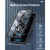 FNTCASE for iPhone 12 Pro Max Case: [Built-in Screen Protector & Kickstand] [Military Grade Drop Protection] Heavy Duty Full Protective Matte Textured Shockproof TPU Rugged Phone Cover – Black(Black)