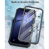 FNTCASE for iPhone 12 Pro Max Case: [Built-in Screen Protector & Kickstand] [Military Grade Drop Protection] Heavy Duty Full Protective Matte Textured Shockproof TPU Rugged Phone Cover – Black(T-Black)