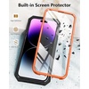 FNTCASE for iPhone 14 Pro Max Case: Military Grade Rugged Cell Phone Cover with Kickstand | Shockproof TPU Protection Bumper Matte Textured Design for iPhone 14 Pro Max Cases 6.7 inch(Orange)