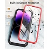 FNTCASE for iPhone 14 Pro Max Case: Military Grade Rugged Cell Phone Cover with Kickstand | Shockproof TPU Protection Bumper Matte Textured Design for iPhone 14 Pro Max Cases 6.7 inch(Kickstand Red)
