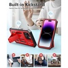 FNTCASE for iPhone 14 Pro Max Case: Military Grade Rugged Cell Phone Cover with Kickstand | Shockproof TPU Protection Bumper Matte Textured Design for iPhone 14 Pro Max Cases 6.7 inch(Kickstand Red)