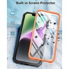 FNTCASE for iPhone 14/13 Case : with Belt-Clip Holster & Kickstand – Heavy Duty Military Grade Protection Cover Shockproof TPU Phone Shell Durable Rugged Full Protective Phonecase – 6.1 inch Blue(Orange)