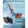 FNTCASE for iPhone 14/13 Case : with Belt-Clip Holster & Kickstand – Heavy Duty Military Grade Protection Cover Shockproof TPU Phone Shell Durable Rugged Full Protective Phonecase – 6.1 inch Blue(Orange)