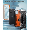 FNTCASE for iPhone 14/13 Case : with Belt-Clip Holster & Kickstand – Heavy Duty Military Grade Protection Cover Shockproof TPU Phone Shell Durable Rugged Full Protective Phonecase – 6.1 inch Blue(Orange)