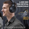 Hybrid Active Noise Cancelling Headphones 120H Long Playtime, 6 ENC Mic, Wireless Over-Ear Bluetooth 6.0 Headphones, Hi-Res Audio, Memory Foam Earcup, Transparency Mode ANC Headphone for Travel Office(Black)