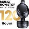 Hybrid Active Noise Cancelling Headphones 120H Long Playtime, 6 ENC Mic, Wireless Over-Ear Bluetooth 6.0 Headphones, Hi-Res Audio, Memory Foam Earcup, Transparency Mode ANC Headphone for Travel Office(Black)