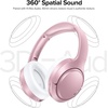 Hybrid Active Noise Cancelling Headphones 120H Long Playtime, 6 ENC Mic, Wireless Over-Ear Bluetooth 6.0 Headphones, Hi-Res Audio, Memory Foam Earcup, Transparency Mode ANC Headphone for Travel Office(Rose Gold)