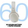 Skullcandy Crusher ANC 2 Wireless Over-Ear Bluetooth Headphones with Multi-Sensory Bass, Active Noise Cancelling, Up to 60 Hours Battery, Microphone for iPhone Android – All Love 2026(Bone)
