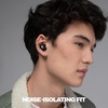 Skullcandy Smokin’ Buds 360 Wireless Earbuds, Bluetooth Headphones, Noise Isolating Fit, Up to 20 Hours Battery, IPX4 Sweat and Water Resistant, Microphone for iPhone Android – Bone(True Black)