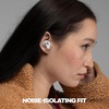 Skullcandy Smokin’ Buds 360 Wireless Earbuds, Bluetooth Headphones, Noise Isolating Fit, Up to 20 Hours Battery, IPX4 Sweat and Water Resistant, Microphone for iPhone Android – Bone(Bone)
