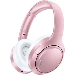 Hybrid Active Noise Cancelling Headphones 120H Long Playtime, 6 ENC Mic, Wireless Over-Ear Bluetooth 6.0 Headphones, Hi-Res Audio, Memory Foam Earcup, Transparency Mode ANC Headphone for Travel Office(Rose Gold)