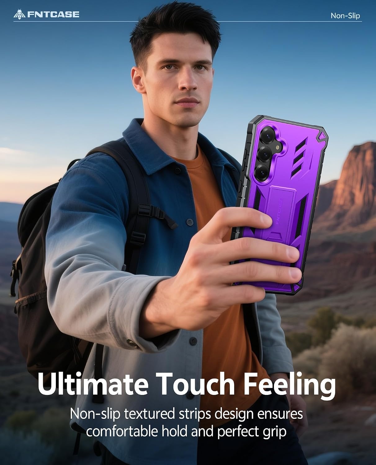 image:imageFNTCASE for Samsung Galaxy S26Ultra Case Builtin Screen Protector amp Kickstand 2 Front Frames MilitaryGrade Drop Protection Heavy Duty Shockproof Rugged TPU Case Full Body Protective BluePurple