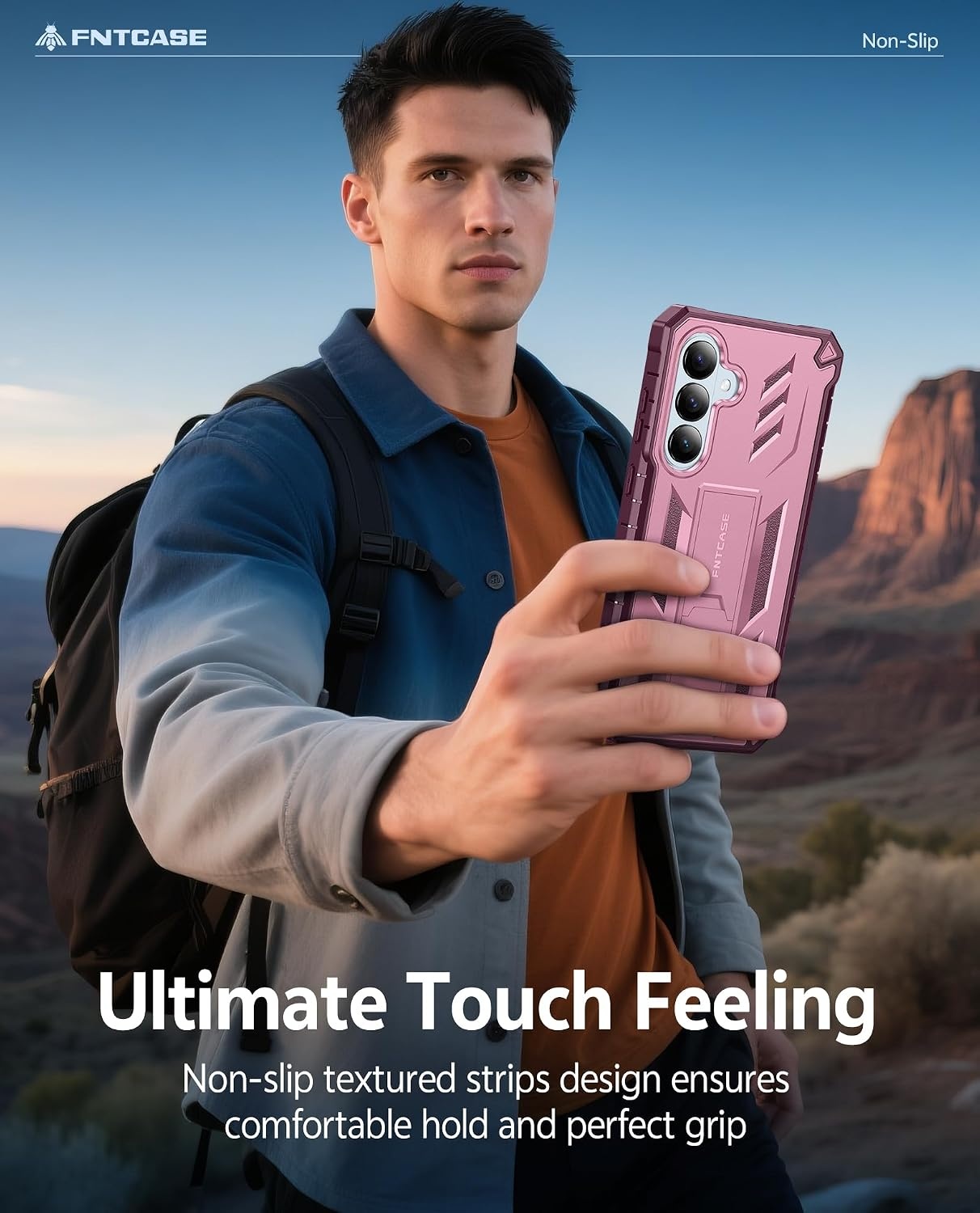 image:imageFNTCASE for Samsung Galaxy S26Ultra Case Builtin Screen Protector amp Kickstand 2 Front Frames MilitaryGrade Drop Protection Heavy Duty Shockproof Rugged TPU Case Full Body Protective BluePink