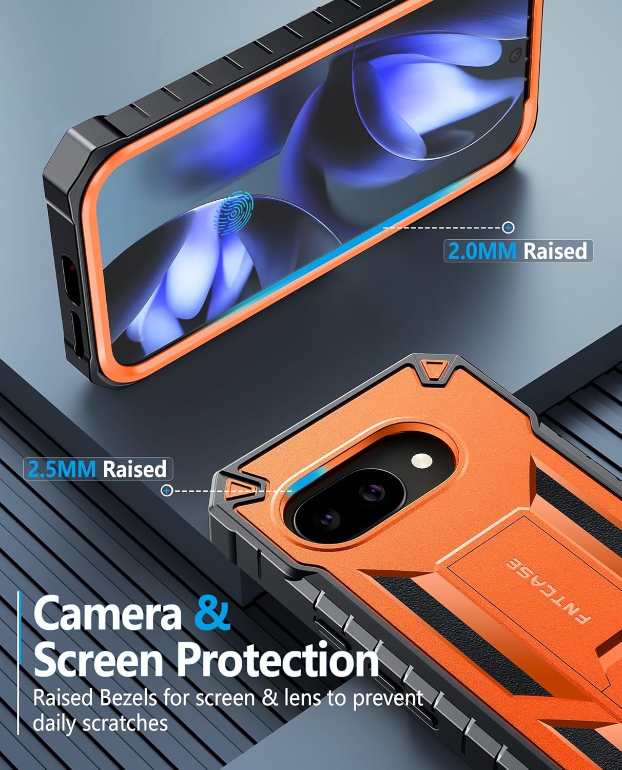 image:imageFNTCASE for Samsung Galaxy S26Ultra Case Builtin Screen Protector amp Kickstand 2 Front Frames MilitaryGrade Drop Protection Heavy Duty Shockproof Rugged TPU Case Full Body Protective BlueOrange