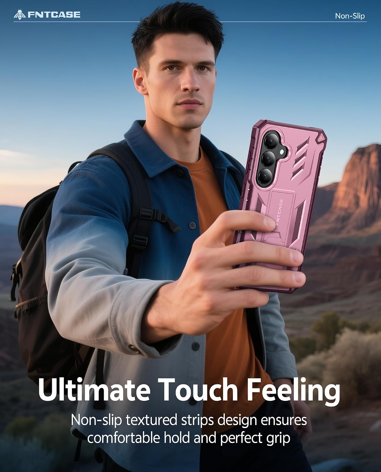 image:imageFNTCASE for Samsung Galaxy S26Ultra Case Builtin Screen Protector amp Kickstand 2 Front Frames MilitaryGrade Drop Protection Heavy Duty Shockproof Rugged TPU Case Full Body Protective BluePink