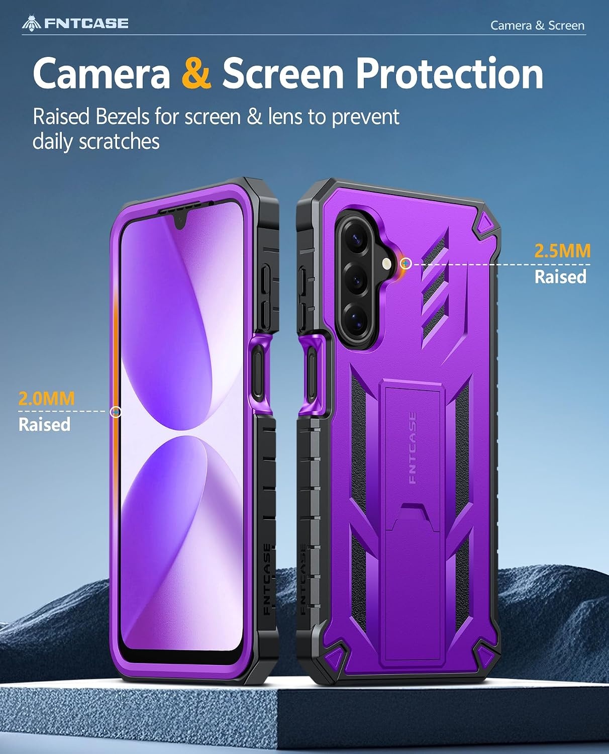 image:imageFNTCASE for Samsung Galaxy S26Ultra Case Builtin Screen Protector amp Kickstand 2 Front Frames MilitaryGrade Drop Protection Heavy Duty Shockproof Rugged TPU Case Full Body Protective BluePurple