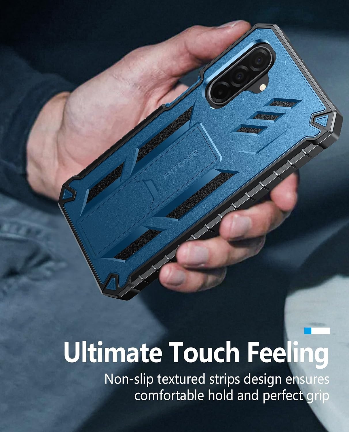 image:imageFNTCASE for Samsung Galaxy S26Ultra Case Builtin Screen Protector amp Kickstand 2 Front Frames MilitaryGrade Drop Protection Heavy Duty Shockproof Rugged TPU Case Full Body Protective BlueBlue