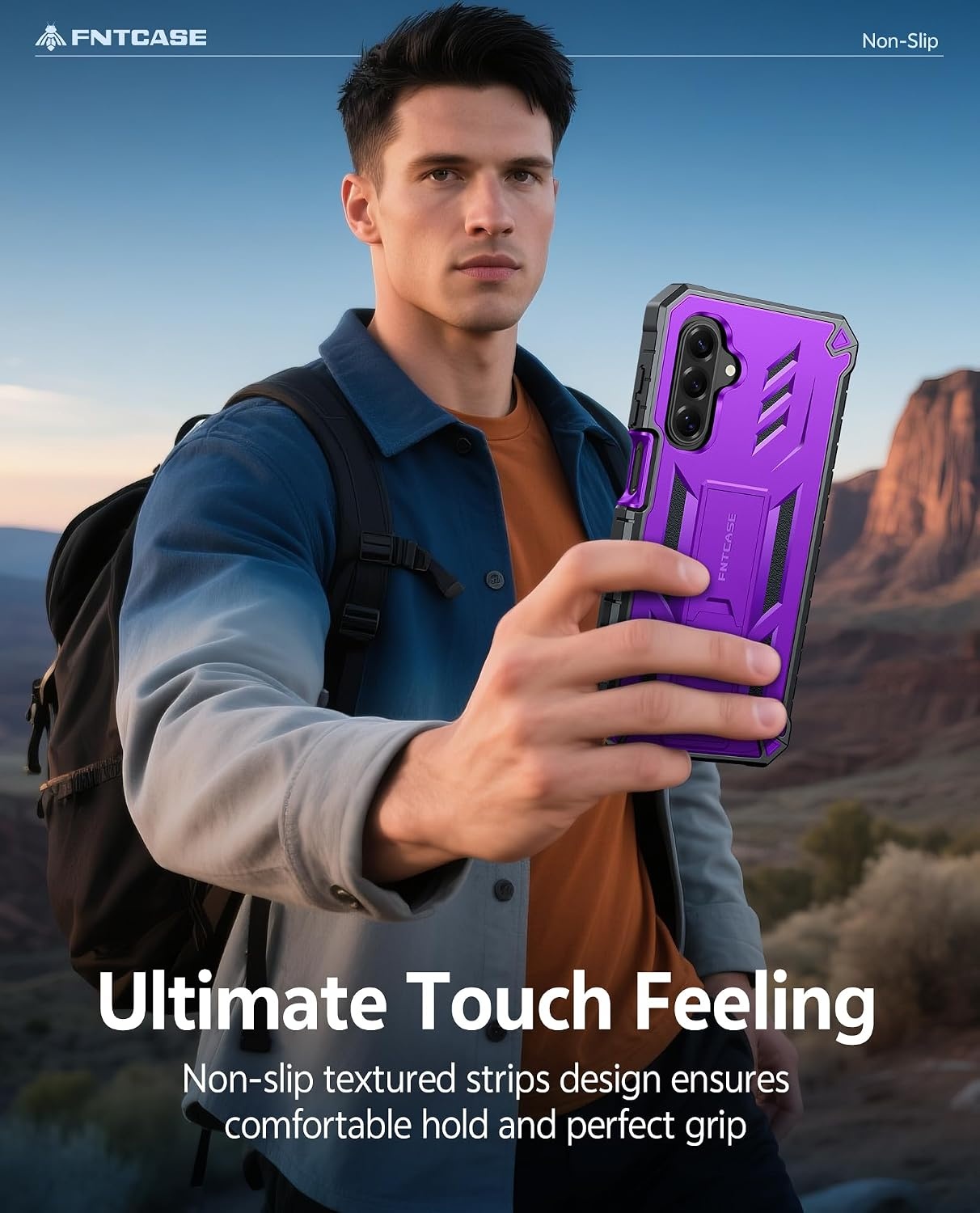 image:imageFNTCASE for Samsung Galaxy S26Ultra Case Builtin Screen Protector amp Kickstand 2 Front Frames MilitaryGrade Drop Protection Heavy Duty Shockproof Rugged TPU Case Full Body Protective BluePurple
