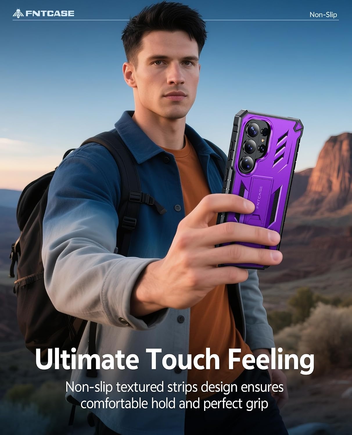 image:imageFNTCASE for Samsung Galaxy S26Ultra Case Builtin Screen Protector amp Kickstand 2 Front Frames MilitaryGrade Drop Protection Heavy Duty Shockproof Rugged TPU Case Full Body Protective BluePurple