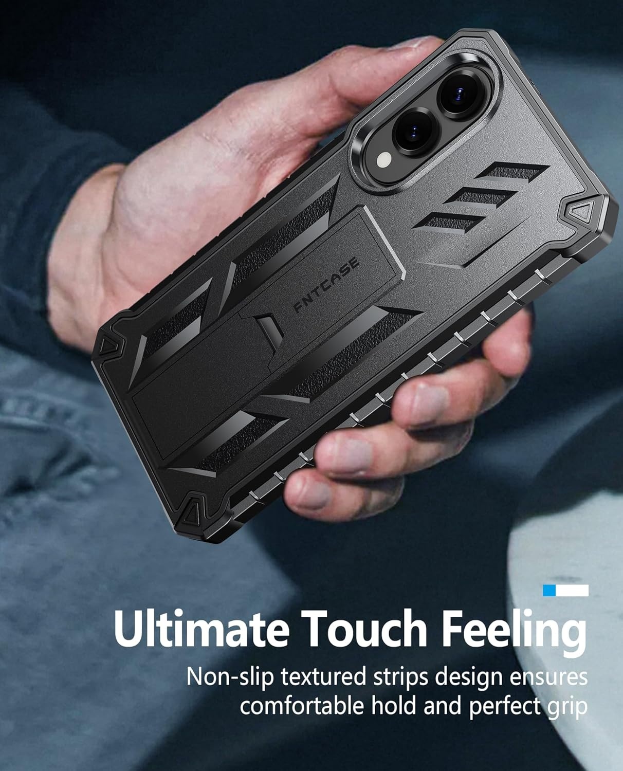 image:imageFNTCASE for Samsung Galaxy S26Ultra Case Builtin Screen Protector amp Kickstand 2 Front Frames MilitaryGrade Drop Protection Heavy Duty Shockproof Rugged TPU Case Full Body Protective BlueBlack