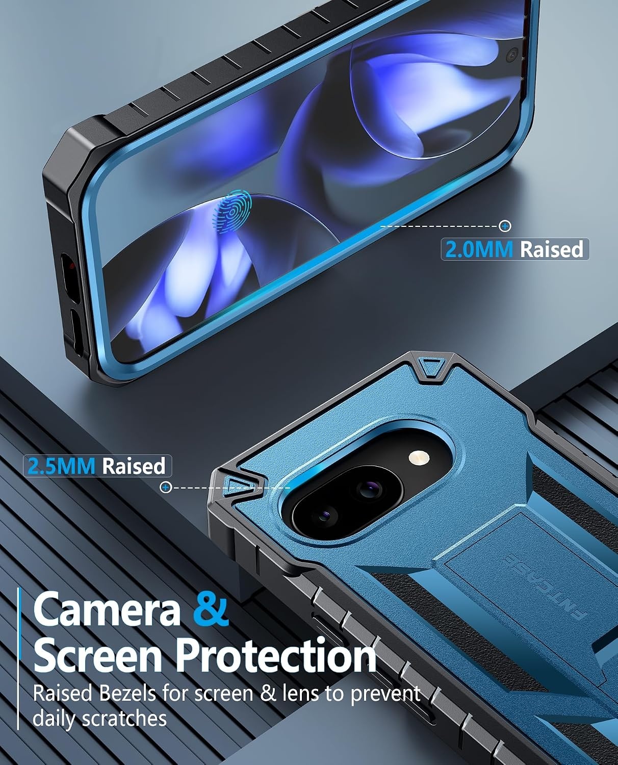 image:imageFNTCASE for Samsung Galaxy S26Ultra Case Builtin Screen Protector amp Kickstand 2 Front Frames MilitaryGrade Drop Protection Heavy Duty Shockproof Rugged TPU Case Full Body Protective BlueBlue