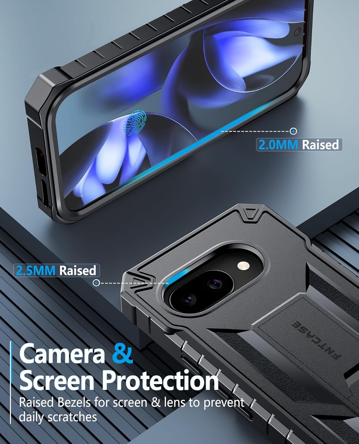 image:imageFNTCASE for Samsung Galaxy S26Ultra Case Builtin Screen Protector amp Kickstand 2 Front Frames MilitaryGrade Drop Protection Heavy Duty Shockproof Rugged TPU Case Full Body Protective BlueBlack