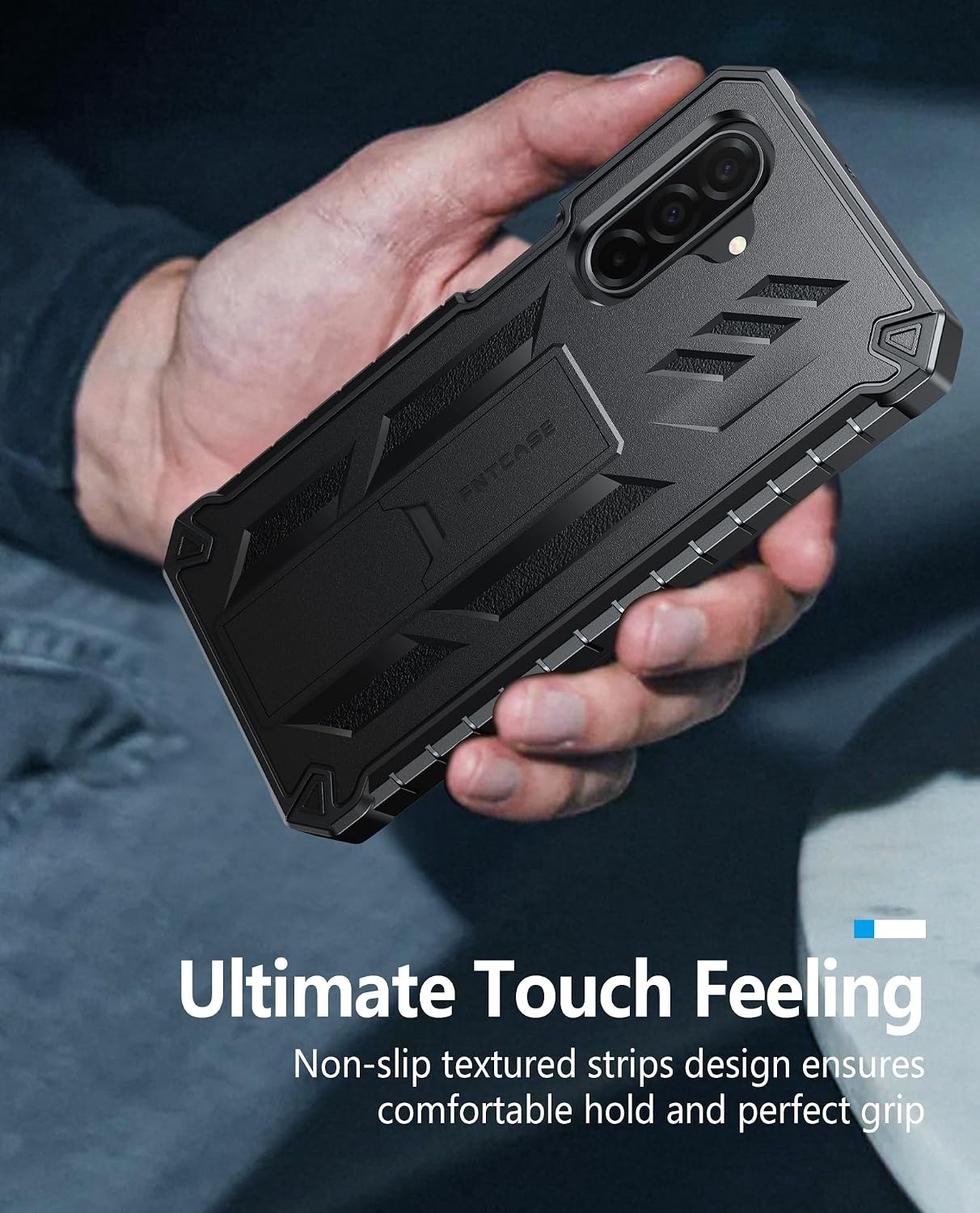 image:imageFNTCASE for Samsung Galaxy S26Ultra Case Builtin Screen Protector amp Kickstand 2 Front Frames MilitaryGrade Drop Protection Heavy Duty Shockproof Rugged TPU Case Full Body Protective BlueBlack
