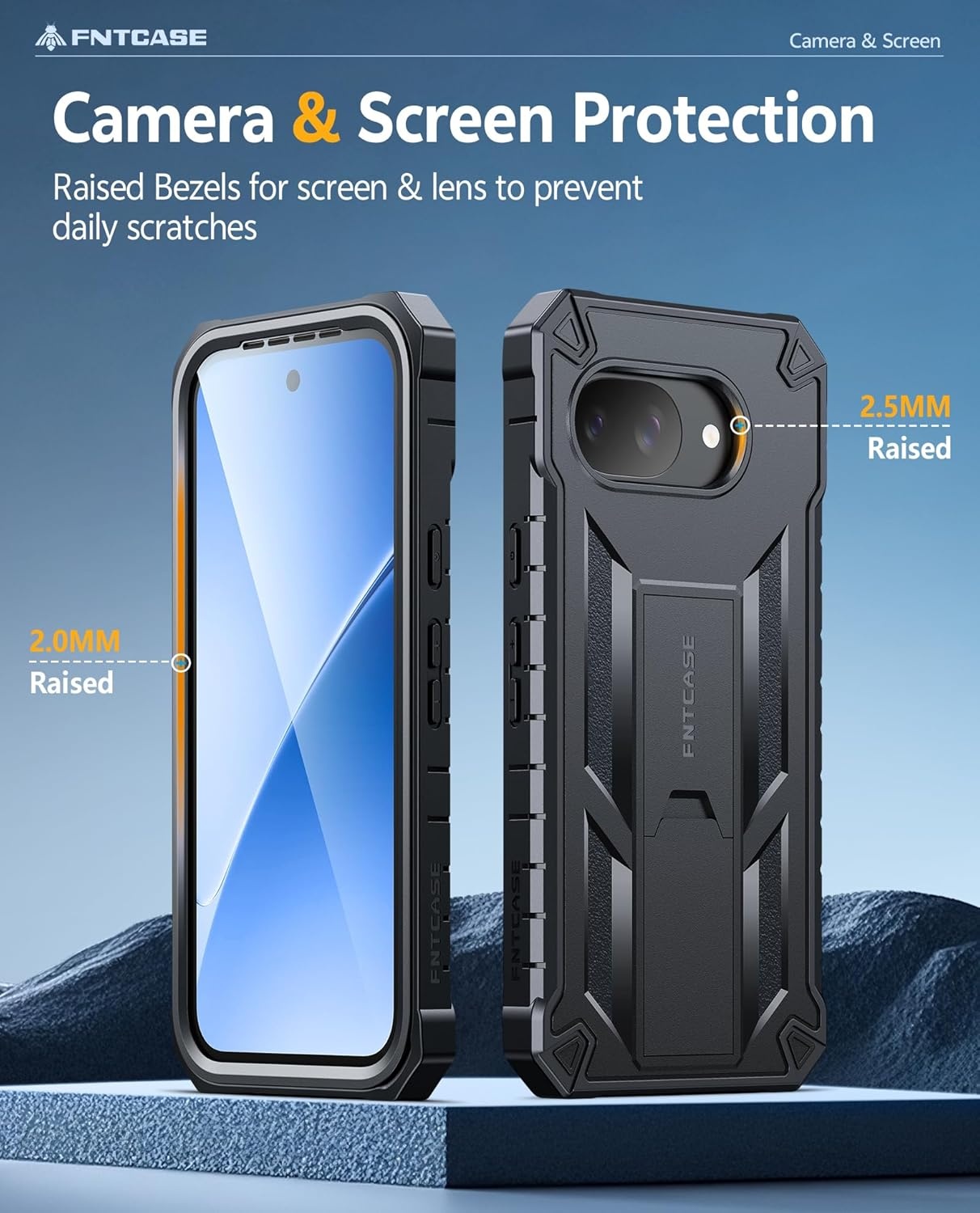 image:imageFNTCASE for Samsung Galaxy S26Ultra Case Builtin Screen Protector amp Kickstand 2 Front Frames MilitaryGrade Drop Protection Heavy Duty Shockproof Rugged TPU Case Full Body Protective BlueBlack