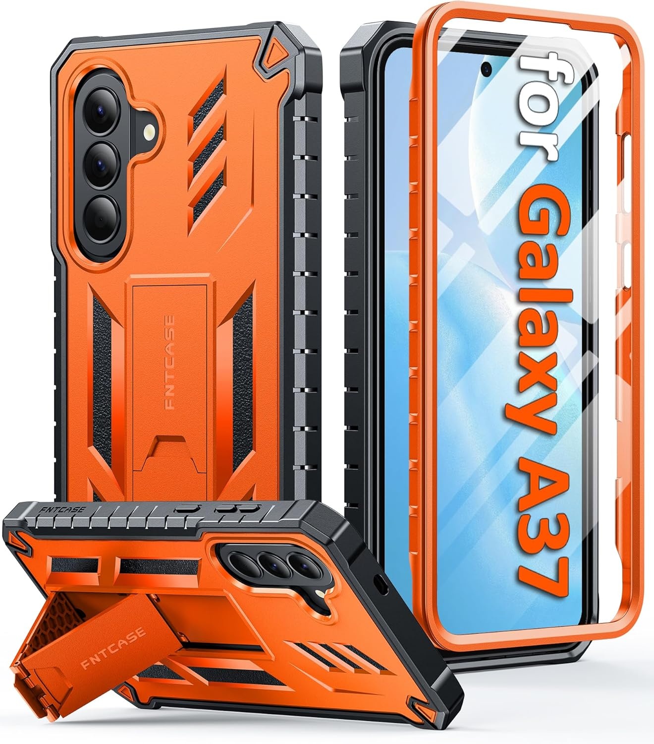 image:imageFNTCASE for Samsung Galaxy S26Ultra Case Builtin Screen Protector amp Kickstand 2 Front Frames MilitaryGrade Drop Protection Heavy Duty Shockproof Rugged TPU Case Full Body Protective BlueOrange
