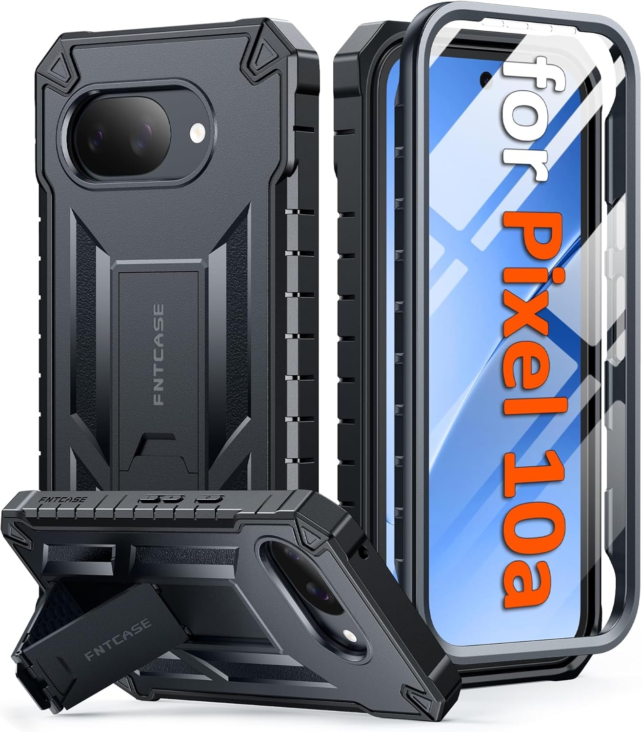 image:imageFNTCASE for Samsung Galaxy S26Ultra Case Builtin Screen Protector amp Kickstand 2 Front Frames MilitaryGrade Drop Protection Heavy Duty Shockproof Rugged TPU Case Full Body Protective BlueBlack
