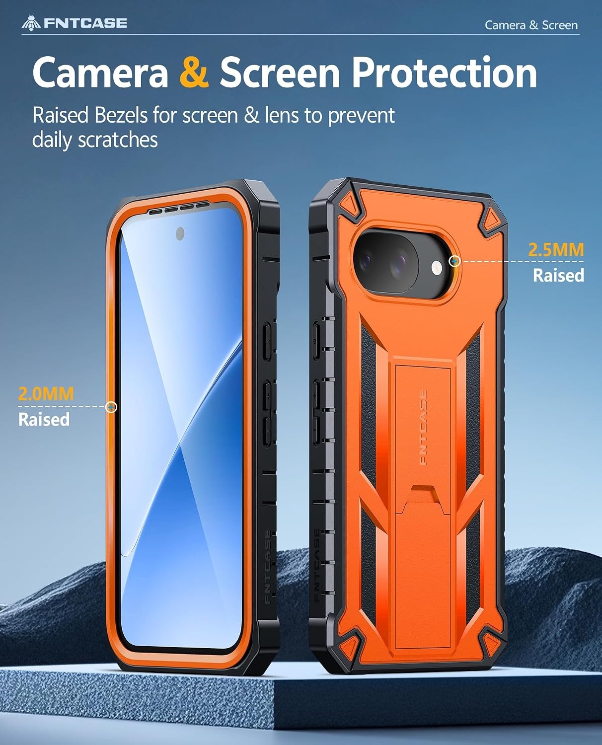 image:imageFNTCASE for Samsung Galaxy S26Ultra Case Builtin Screen Protector amp Kickstand 2 Front Frames MilitaryGrade Drop Protection Heavy Duty Shockproof Rugged TPU Case Full Body Protective BlueOrange