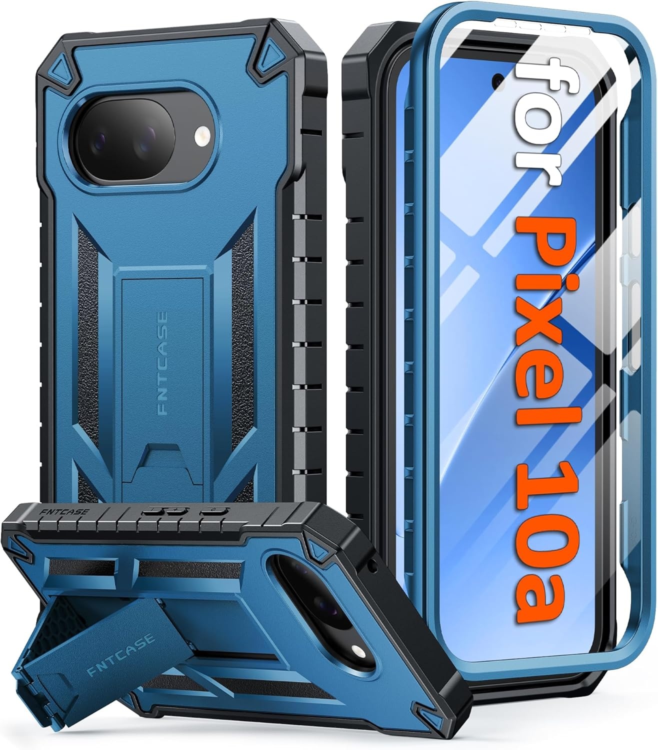 image:imageFNTCASE for Samsung Galaxy S26Ultra Case Builtin Screen Protector amp Kickstand 2 Front Frames MilitaryGrade Drop Protection Heavy Duty Shockproof Rugged TPU Case Full Body Protective BlueBlue