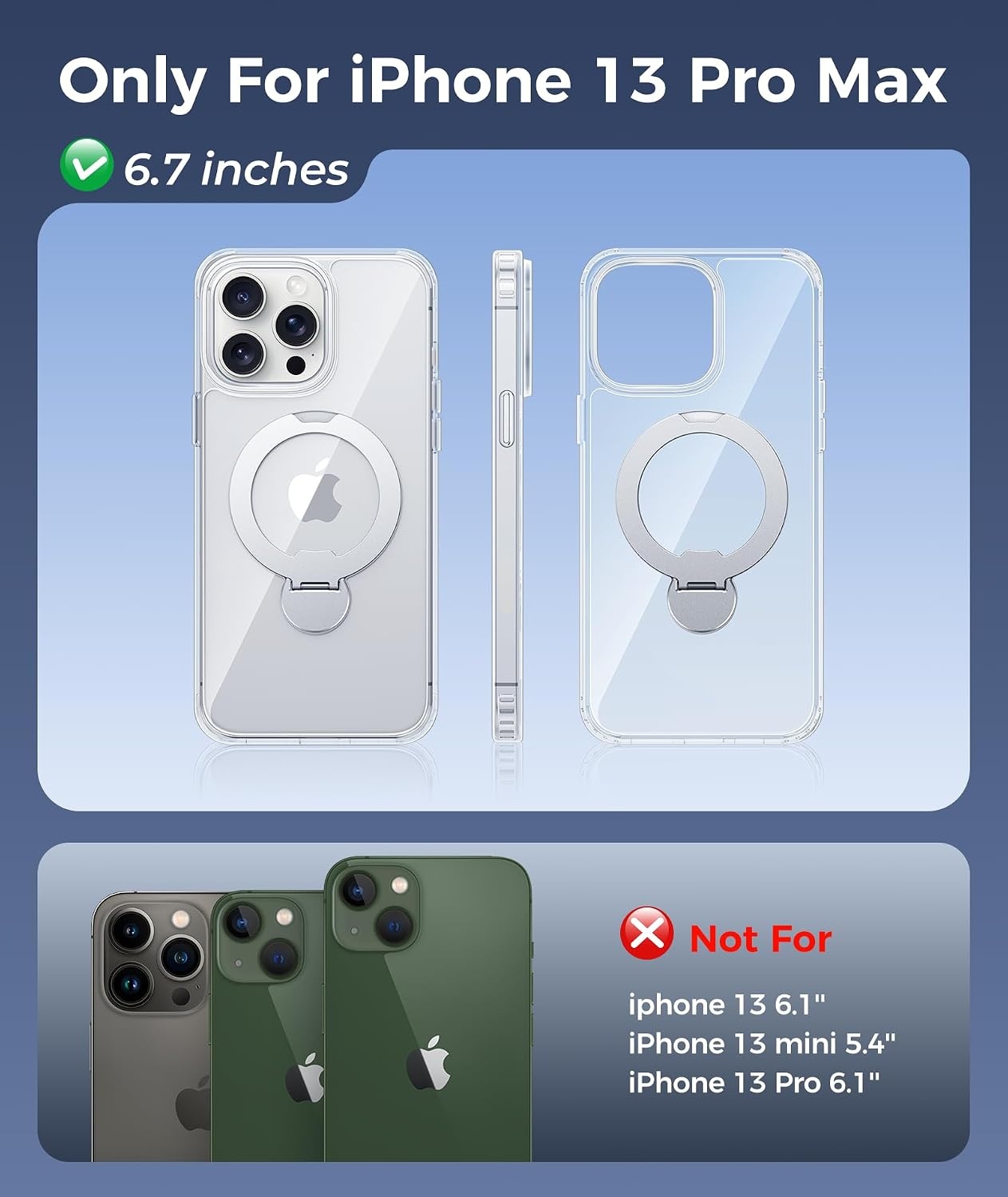 image:imageFNTCASE for iPhone 17 Case 360 Spin Magnetic Stand Compatible with Magsafe Screen Protector Translucent Matte Military Grade Shockproof Full Camera Protective Phone Cover BlackClear