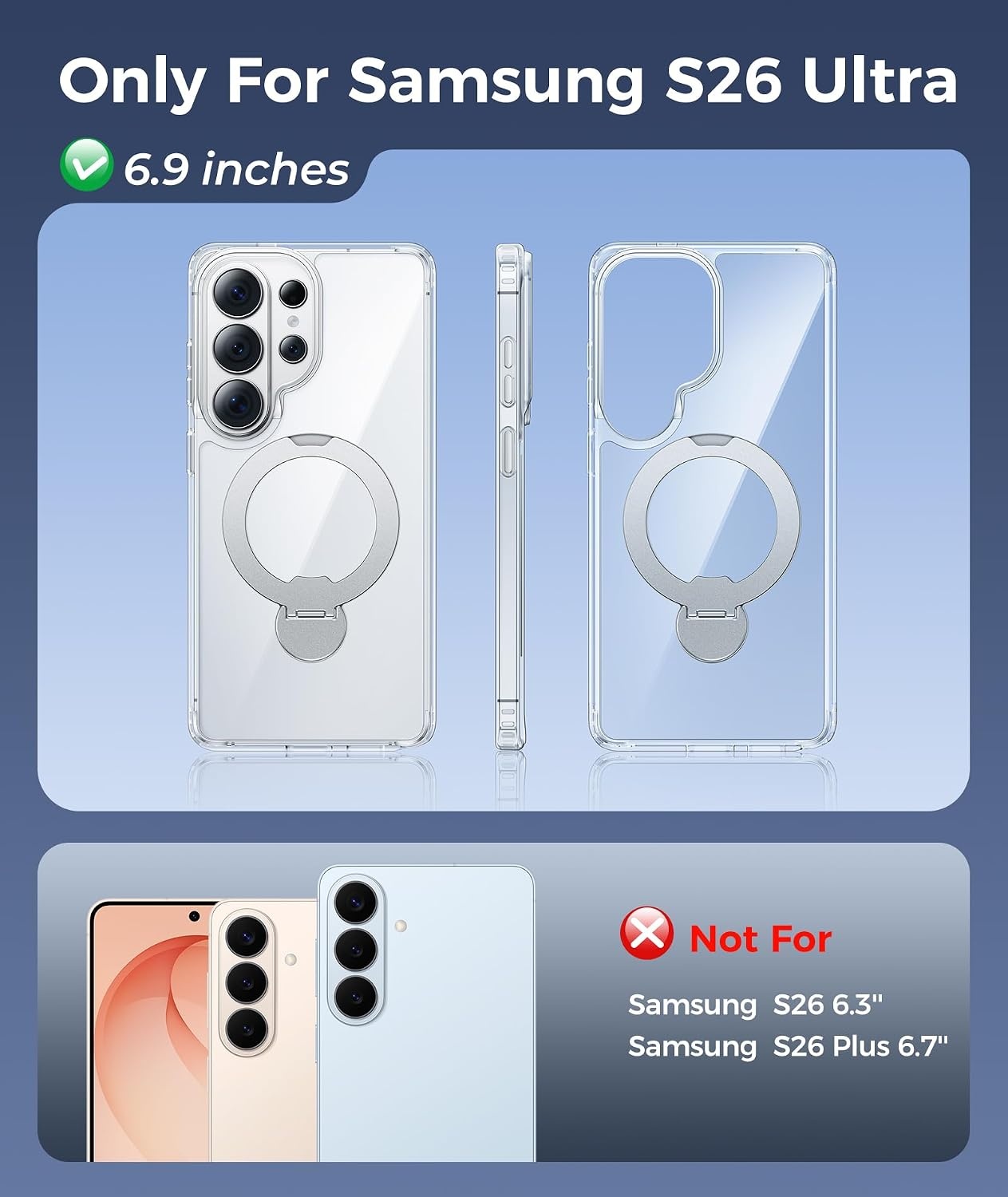 image:imageFNTCASE for iPhone 17 Case 360 Spin Magnetic Stand Compatible with Magsafe Screen Protector Translucent Matte Military Grade Shockproof Full Camera Protective Phone Cover BlackClear