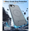 FNTCASE for iPhone 17 Case: [360 Spin Magnetic Stand] [Compatible with Magsafe] [Screen Protector] Translucent Matte Military Grade Shockproof Full Camera Protective Phone Cover – Black(Z-Gray)