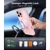 FNTCASE for iPhone 17 Case: [360 Spin Magnetic Stand] [Compatible with Magsafe] [Screen Protector] Translucent Matte Military Grade Shockproof Full Camera Protective Phone Cover – Black(Pink)