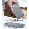 FNTCASE for iPhone 17 Case: [360 Spin Magnetic Stand] [Compatible with Magsafe] [Screen Protector] Translucent Matte Military Grade Shockproof Full Camera Protective Phone Cover – Black(Z-Gray)