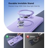FNTCASE for iPhone 17 Case: [360 Spin Magnetic Stand] [Compatible with Magsafe] [Screen Protector] Translucent Matte Military Grade Shockproof Full Camera Protective Phone Cover – Black(Light Purple)