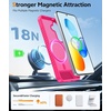 FNTCASE for iPhone 17 Case: [360 Spin Magnetic Stand] [Compatible with Magsafe] [Screen Protector] Translucent Matte Military Grade Shockproof Full Camera Protective Phone Cover – Black(Z-Hot pink)