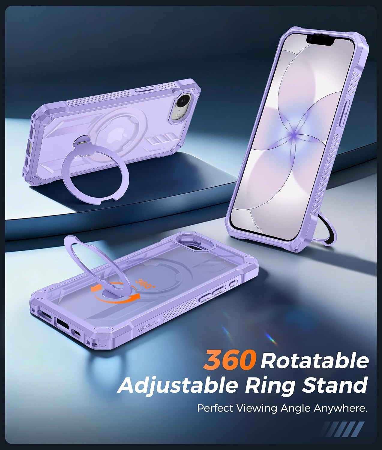 image:imageFNTCASE for Samsung Galaxy S26 Plus Case with Magnetic Ring Kickstand Screen Protector Compatible with MagSafe MilitaryGrade Drop Protection Shockproof Grip Bumper TPU Sturdy Cases BlackLight Purple