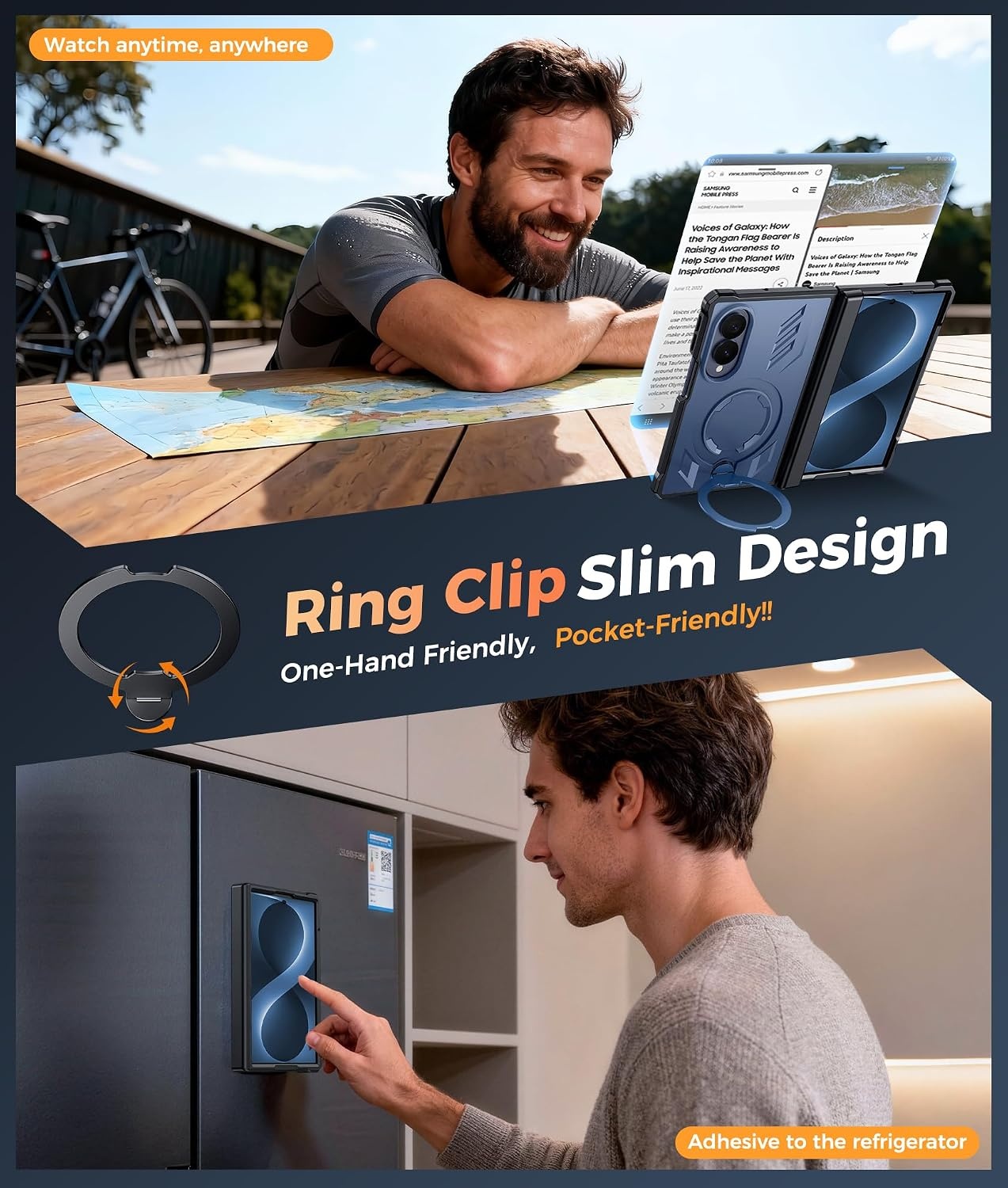 image:imageFNTCASE for Samsung Galaxy S26 Plus Case with Magnetic Ring Kickstand Screen Protector Compatible with MagSafe MilitaryGrade Drop Protection Shockproof Grip Bumper TPU Sturdy Cases BlackBlue