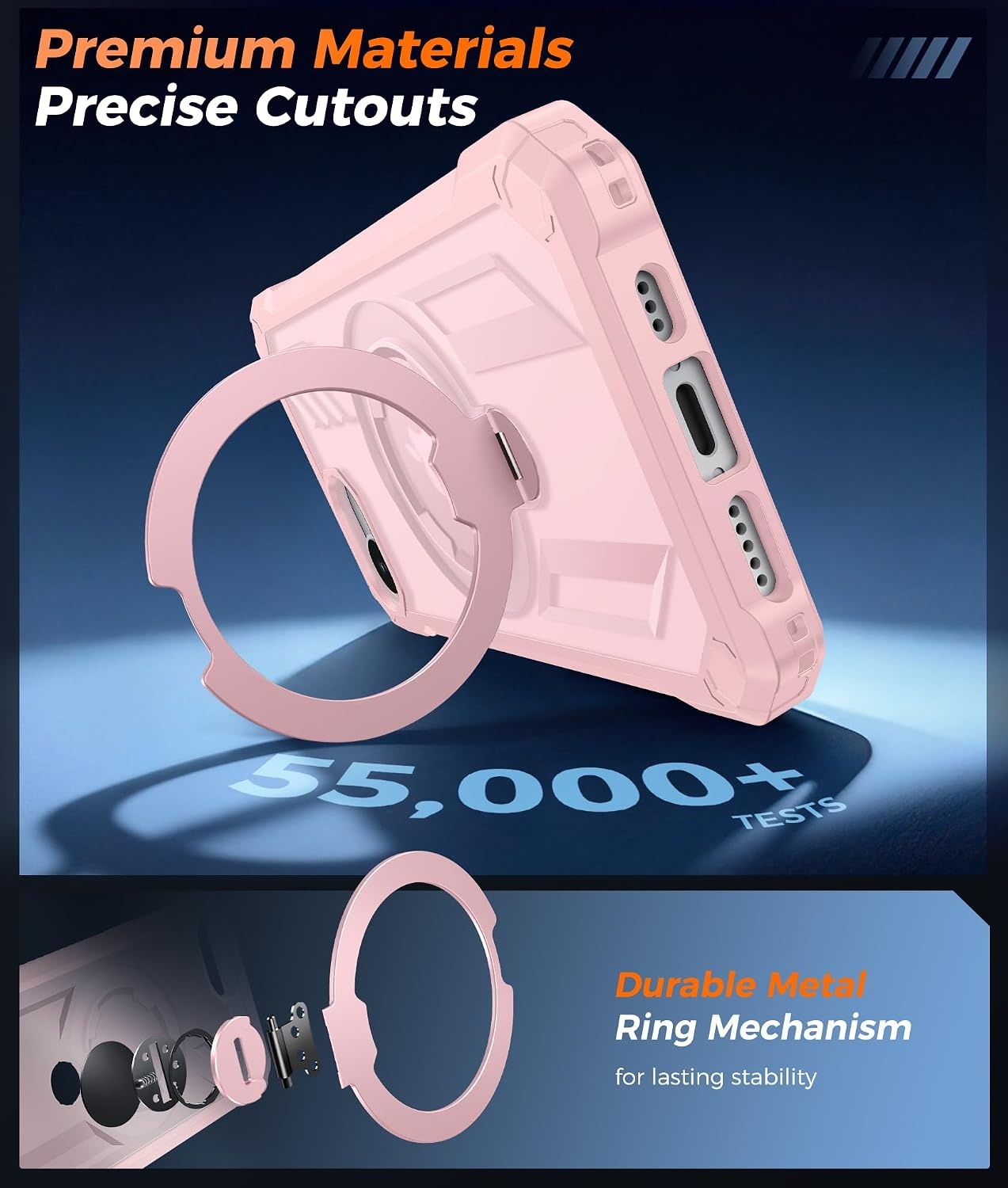image:imageFNTCASE for Samsung Galaxy S26 Plus Case with Magnetic Ring Kickstand Screen Protector Compatible with MagSafe MilitaryGrade Drop Protection Shockproof Grip Bumper TPU Sturdy Cases BlackTranslucent Pink