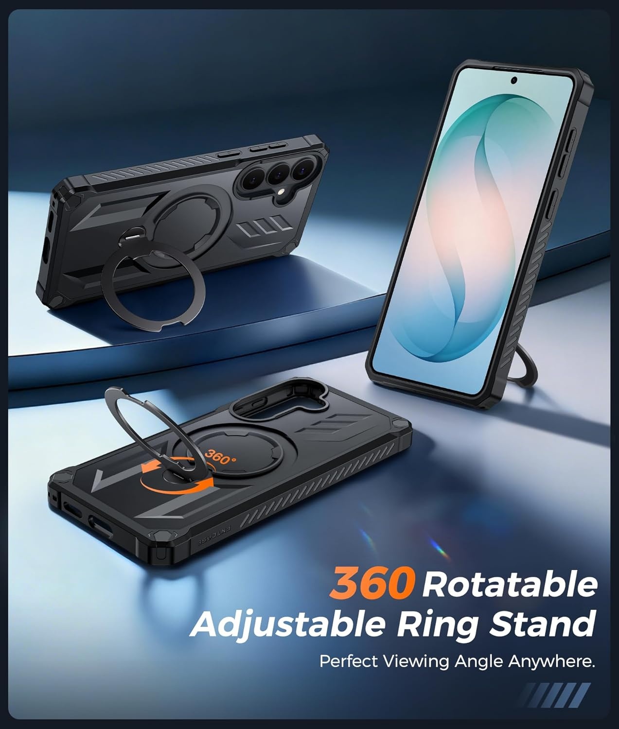 image:imageFNTCASE for Samsung Galaxy S26 Plus Case with Magnetic Ring Kickstand Screen Protector Compatible with MagSafe MilitaryGrade Drop Protection Shockproof Grip Bumper TPU Sturdy Cases BlackBlack