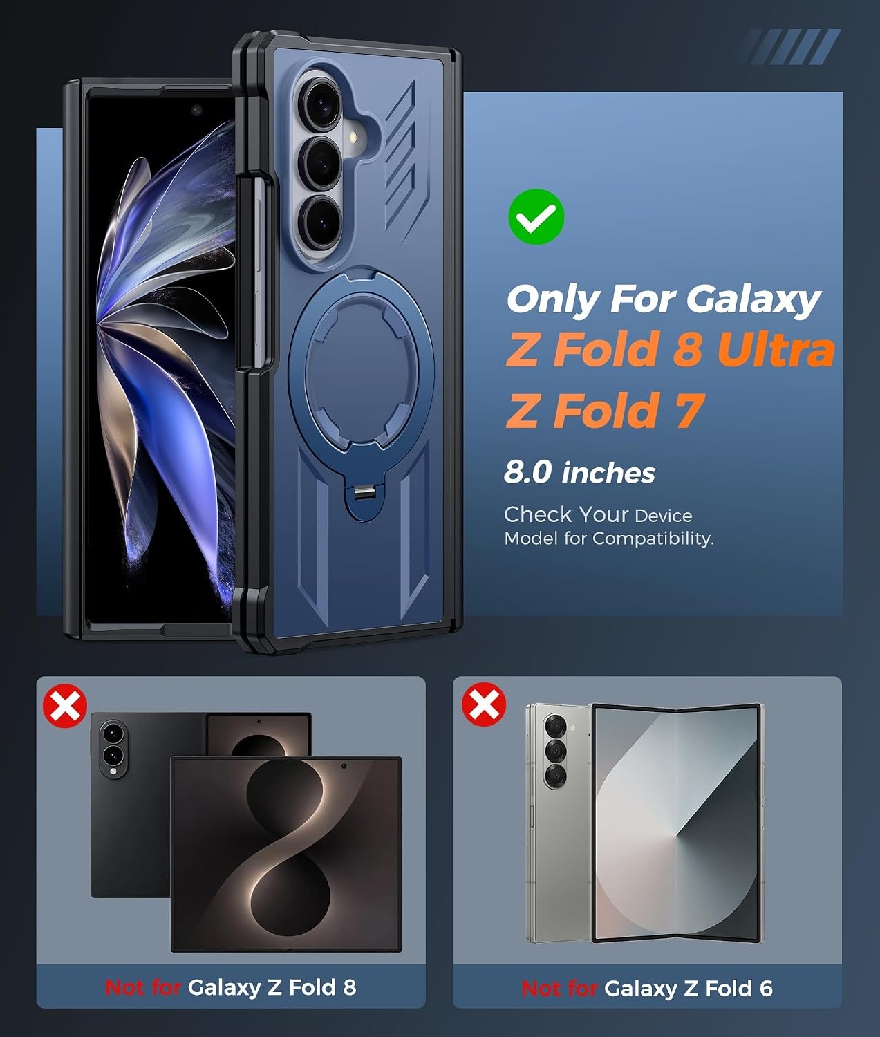 image:imageFNTCASE for Samsung Galaxy S26 Plus Case with Magnetic Ring Kickstand Screen Protector Compatible with MagSafe MilitaryGrade Drop Protection Shockproof Grip Bumper TPU Sturdy Cases BlackBlue