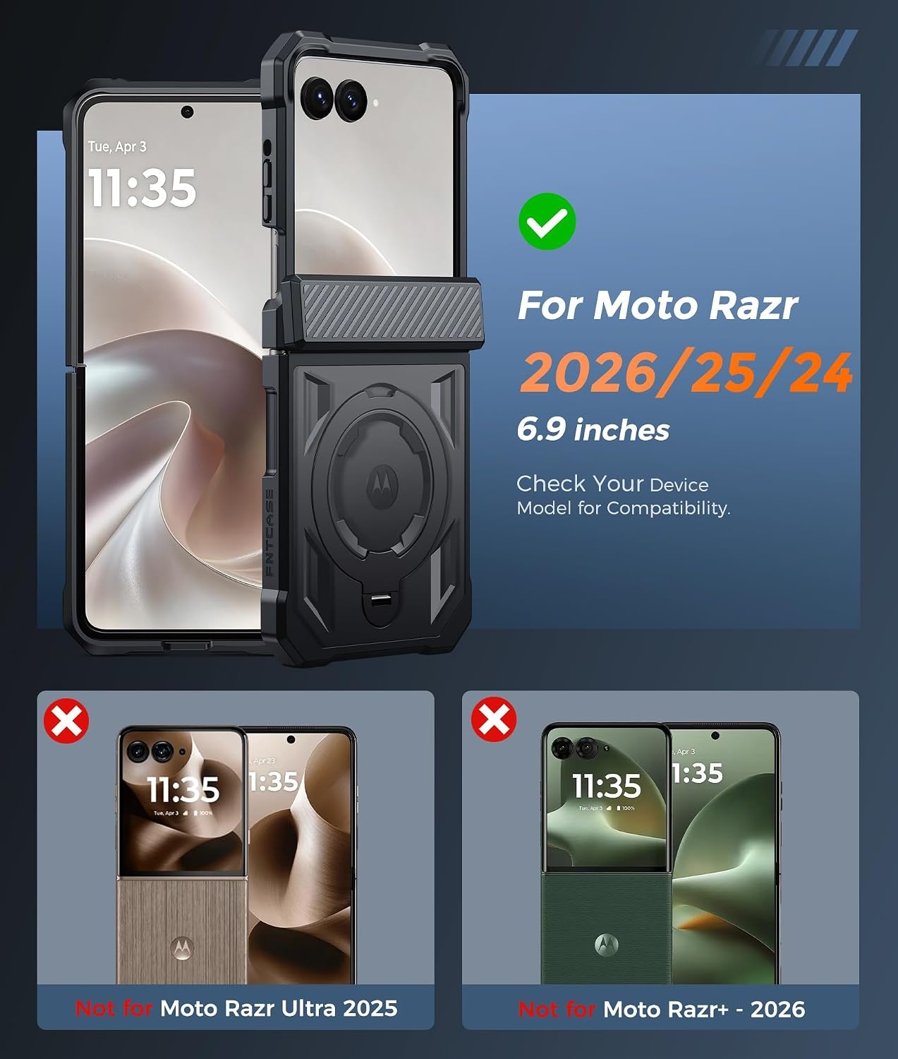 image:imageFNTCASE for Samsung Galaxy S26 Plus Case with Magnetic Ring Kickstand Screen Protector Compatible with MagSafe MilitaryGrade Drop Protection Shockproof Grip Bumper TPU Sturdy Cases BlackTranslucent Black