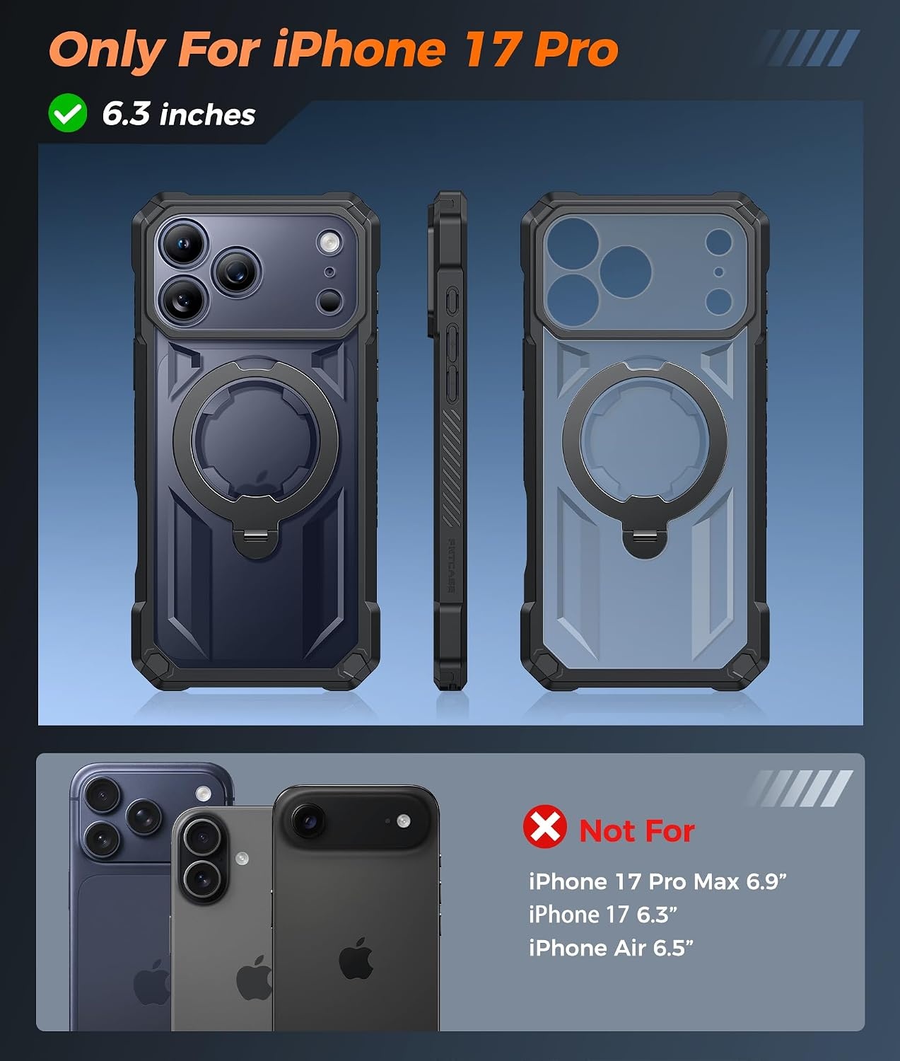 image:imageFNTCASE for Samsung Galaxy S26 Plus Case with Magnetic Ring Kickstand Screen Protector Compatible with MagSafe MilitaryGrade Drop Protection Shockproof Grip Bumper TPU Sturdy Cases BlackTranslucent Black