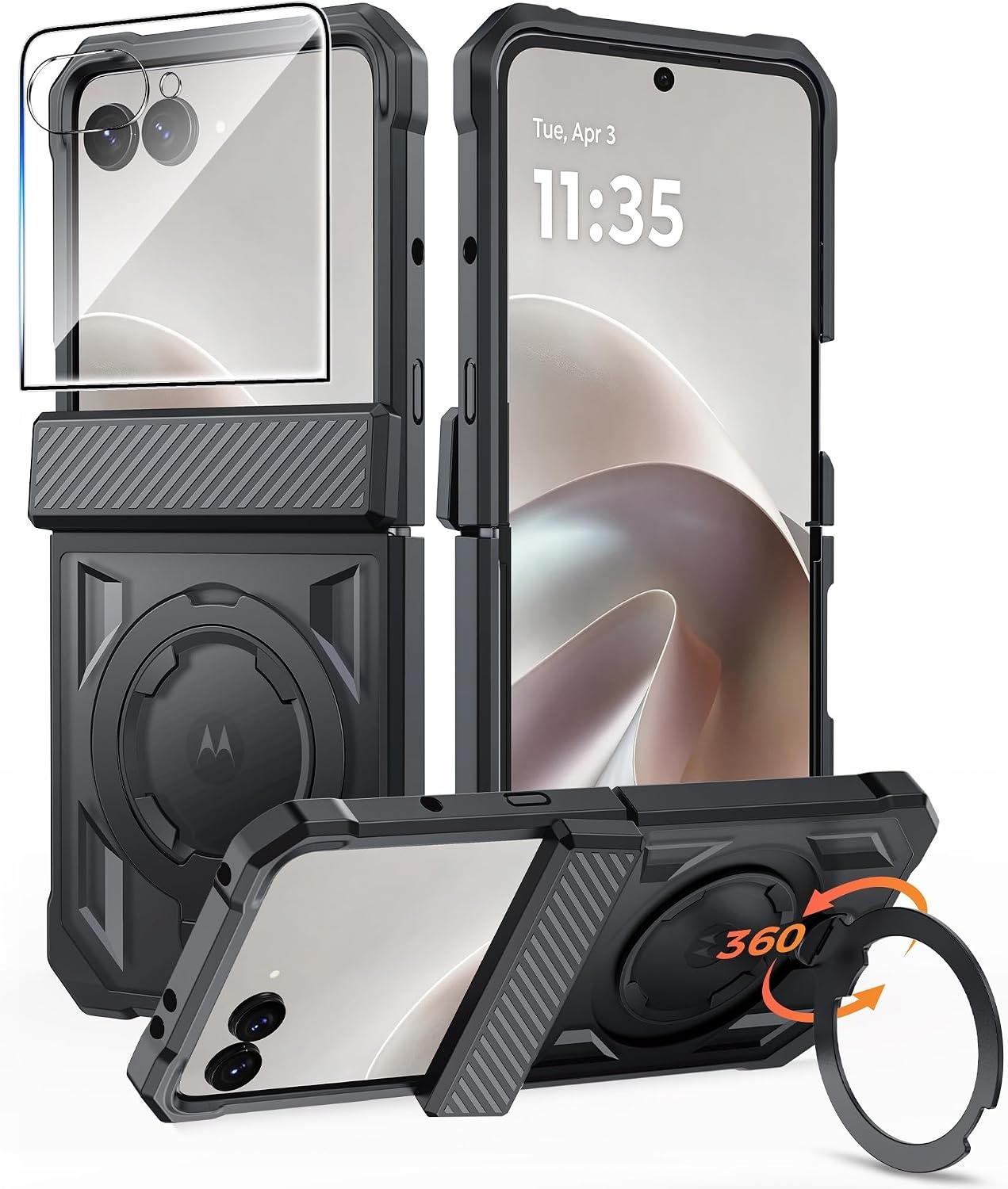image:imageFNTCASE for Samsung Galaxy S26 Plus Case with Magnetic Ring Kickstand Screen Protector Compatible with MagSafe MilitaryGrade Drop Protection Shockproof Grip Bumper TPU Sturdy Cases BlackTranslucent Black